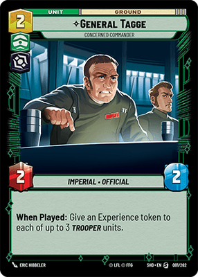 General Tagge — Concerned Commander
