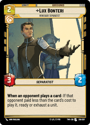 Lux Bonteri — Renegade Separatist