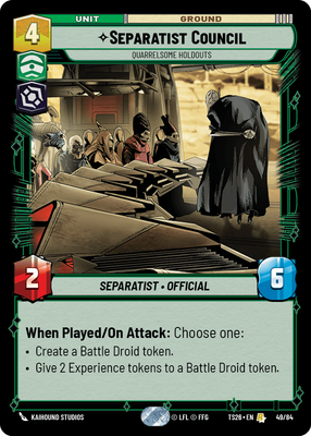 Separatist Council — Quarrelsome Holdouts
